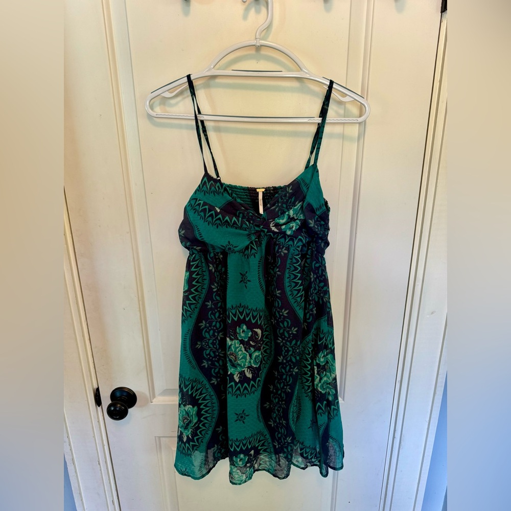 NWOT Free People Teal Floral Dress